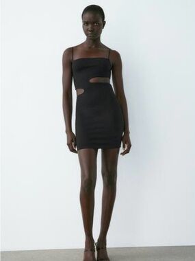 Zara Black Cutout Bodycon Mini Dress